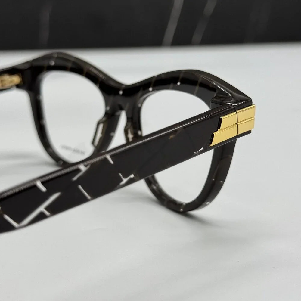 NEW BOTTEGA VENETA BV1105O 003 CAT EYE HAVANA/WHITE WOMEN EYEGLASSES